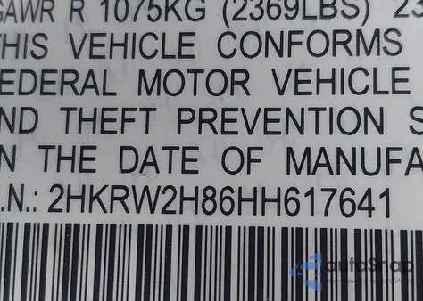 2017 Honda Cr-V Ex-L/Ex-L Navi z USA, uszkodzony, nr VIN 2HKRW2H86HH617641